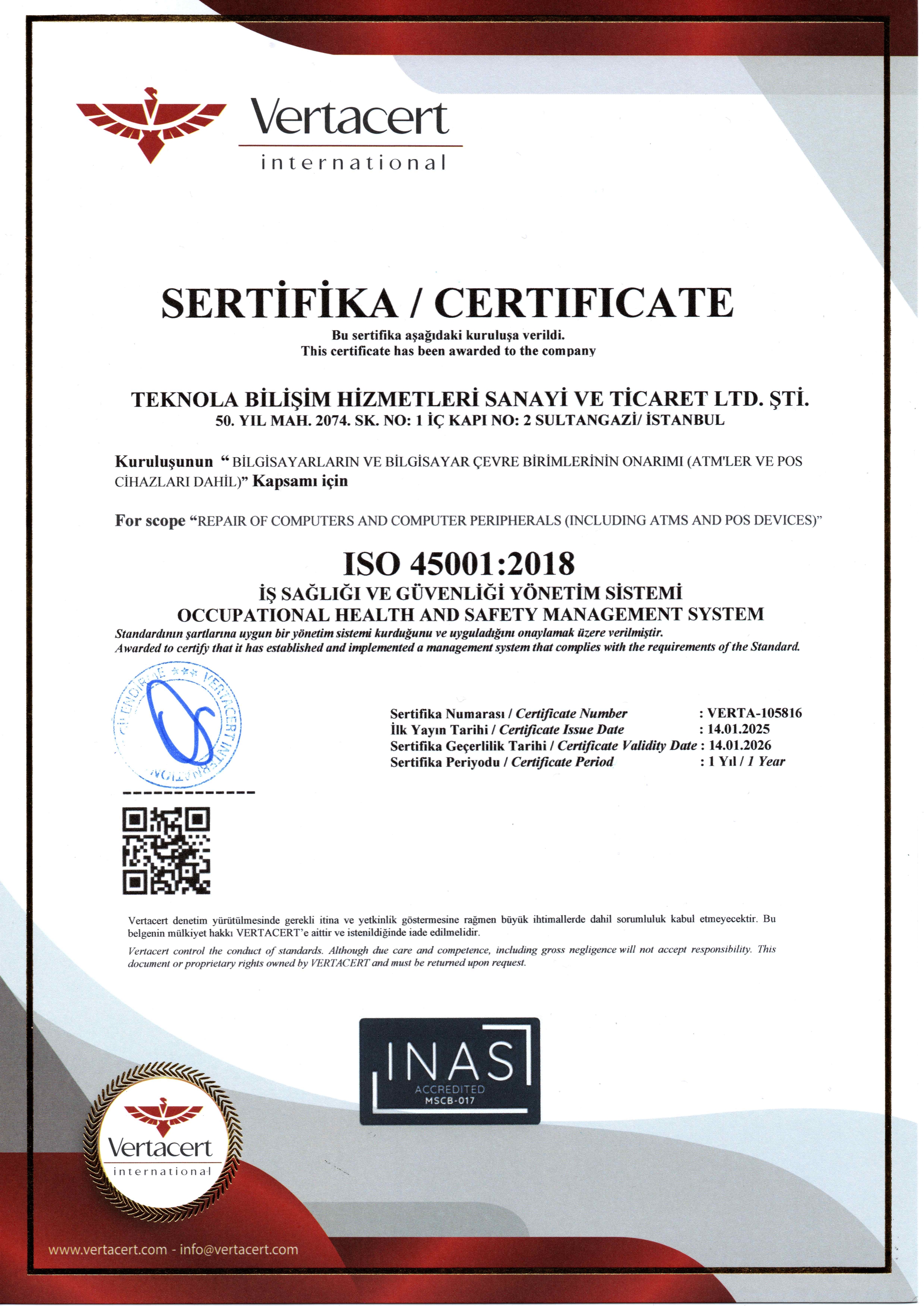 İş Sağlığı ve Güvenliği Yönetim Sistemi